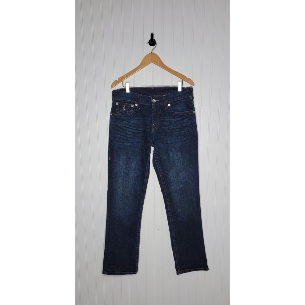 True Religion Ricky Jeans Men's Size 31 Relaxed Straight Leg Dark Wash Denim
